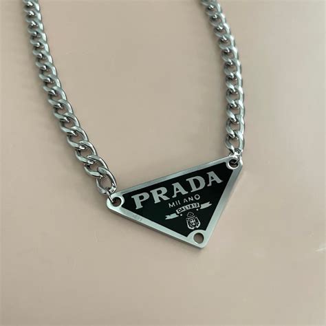 prada necklace for men|prada necklace triangle dupe.